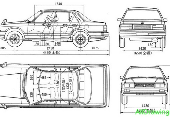 Honda Vigor (Хонда Вигор) - чертежи (рисунки) автомобиля